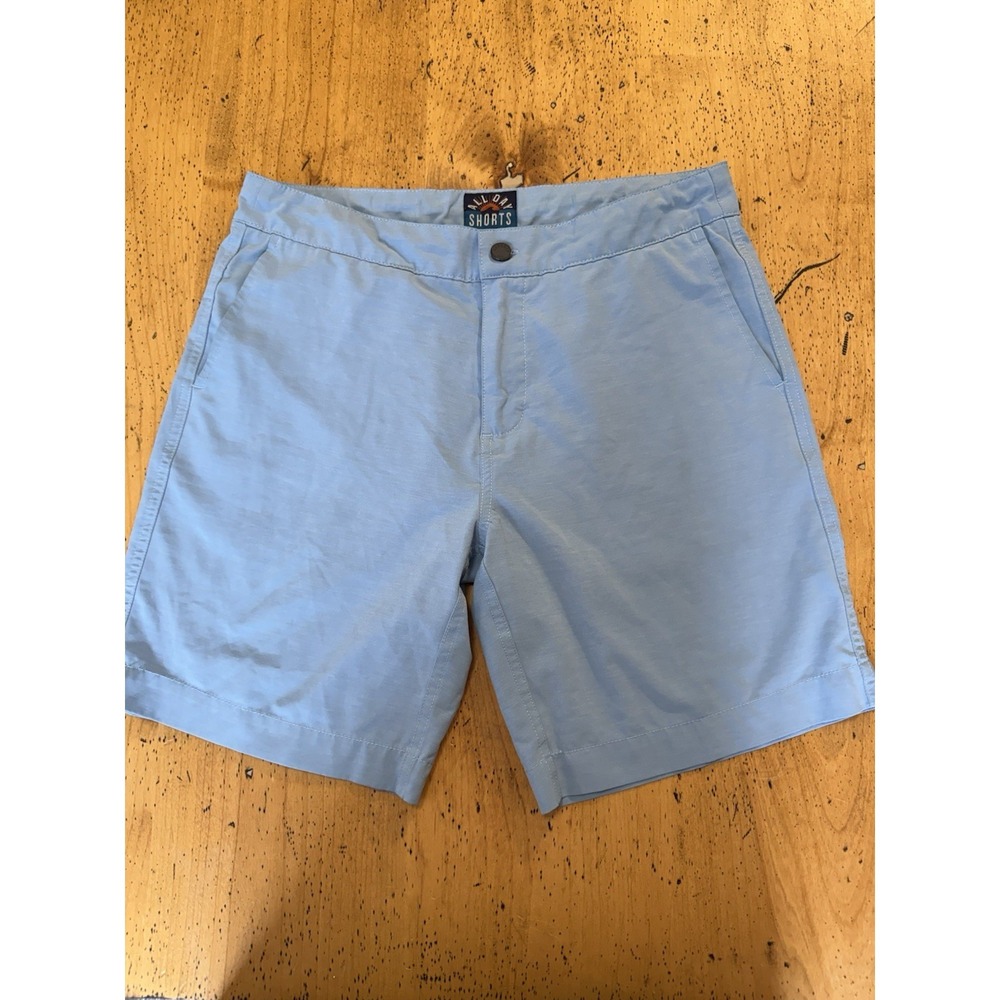 Faherty All Day Shorts Mens Blue 33 Drawstring Stretch Hybrid Swim